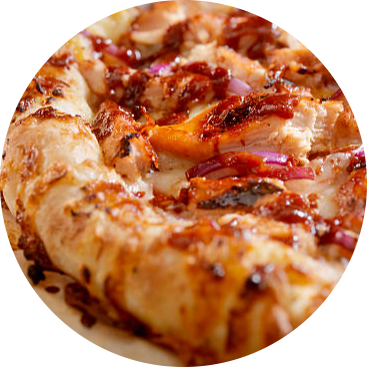 Pizza with barbecue topping