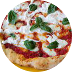 Pizza with mozarella topping