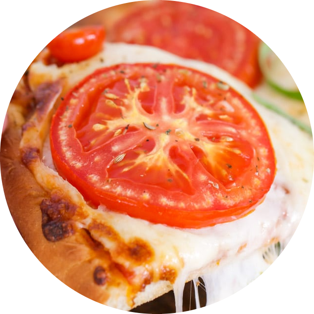 Pizza with tomato topping